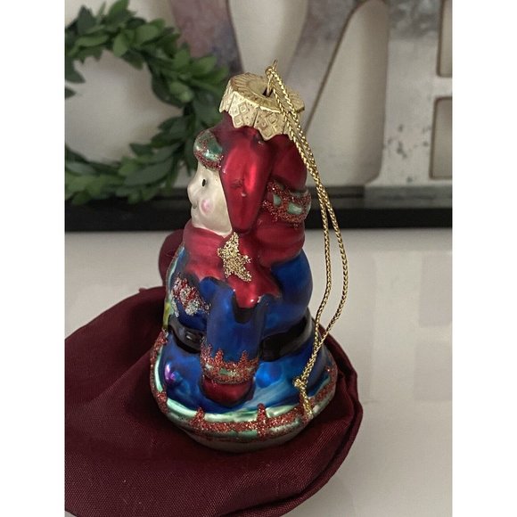 Vintage Painted Ornament Old Blown Glass German Snow Man Figure Like Santa EUC - Picture 2 of 14